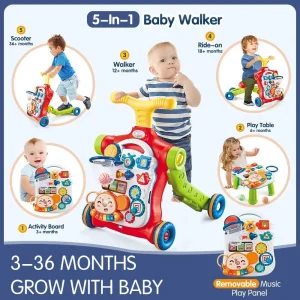 VATOS Baby Walker Sit-to-Stand Learning Scooter